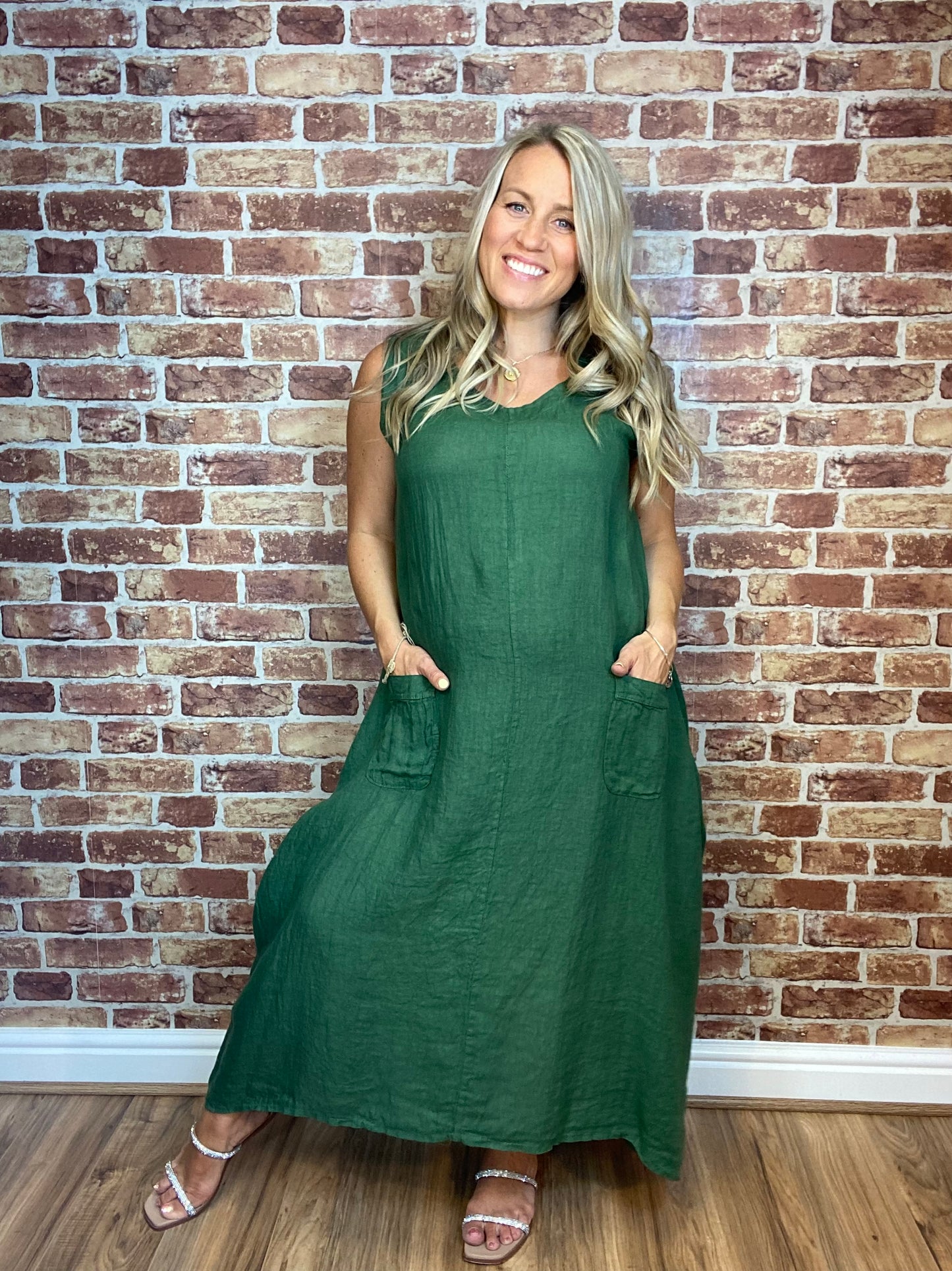 Linen Button Buddy Dress