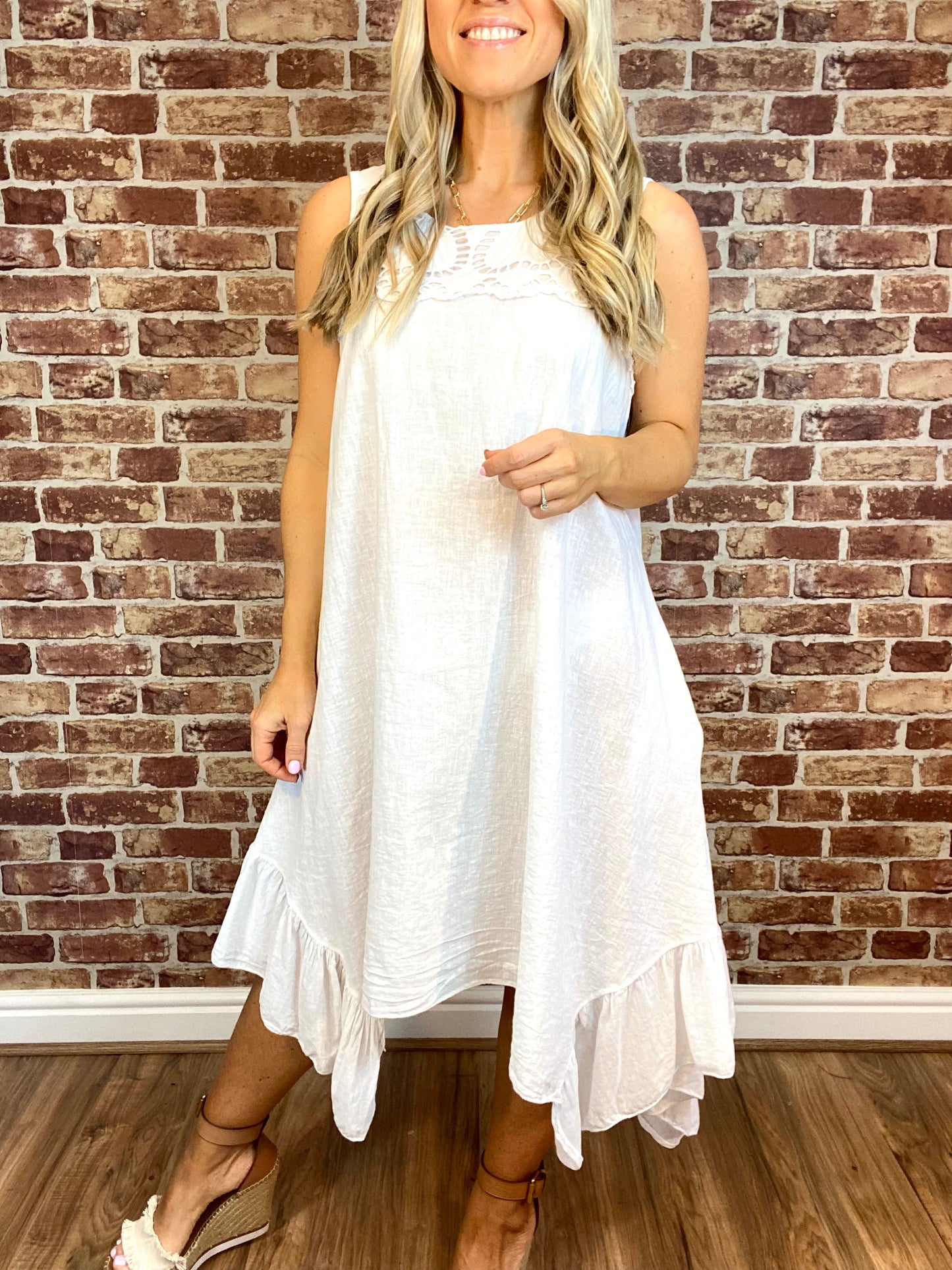 Heart Lace Linen Dress
