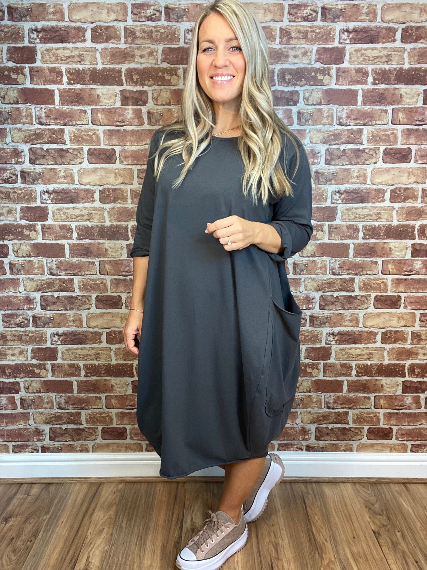 All Shook Up Dress#colour_charcoal