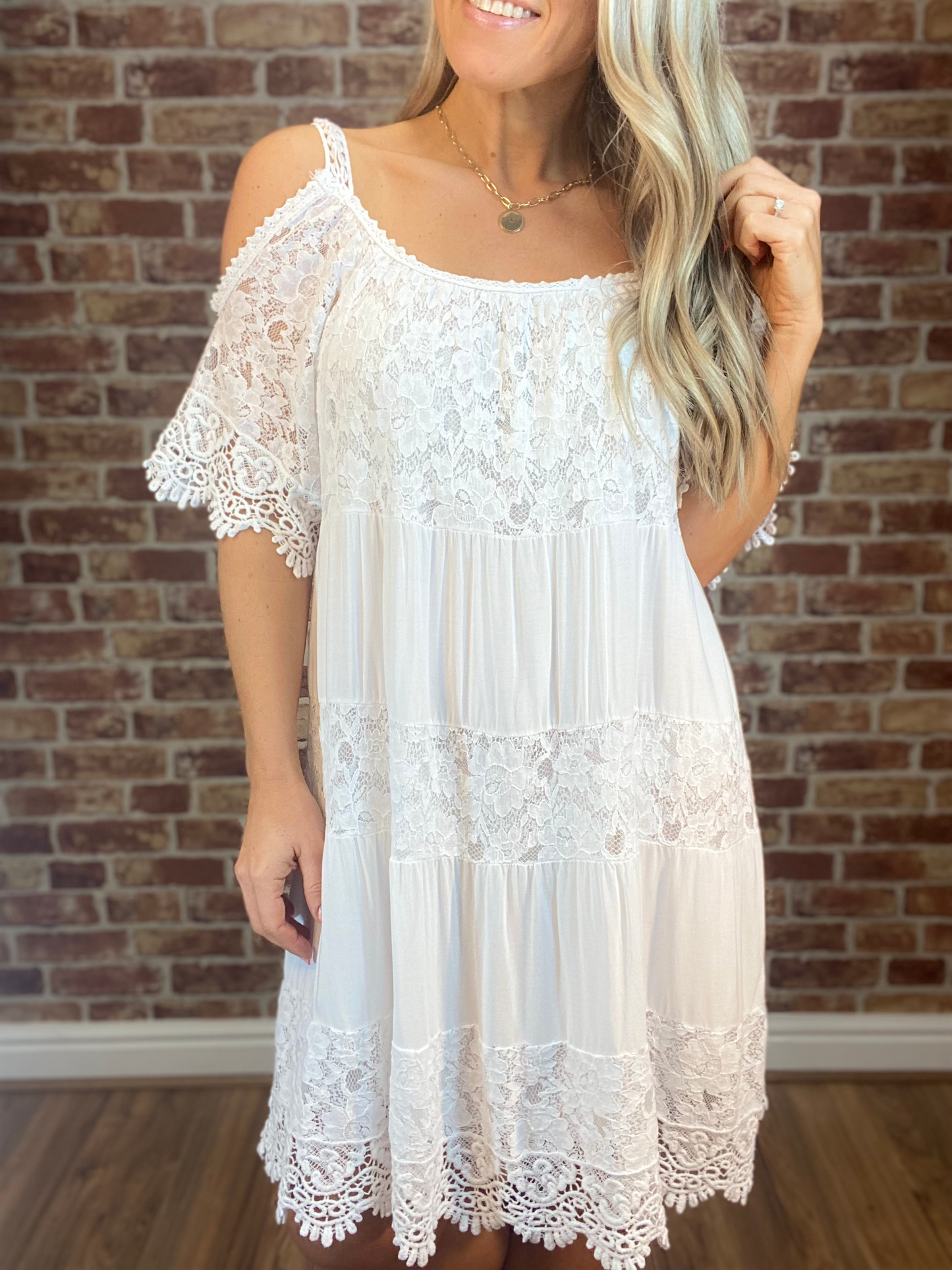 Lace Cold Shoulder Dress