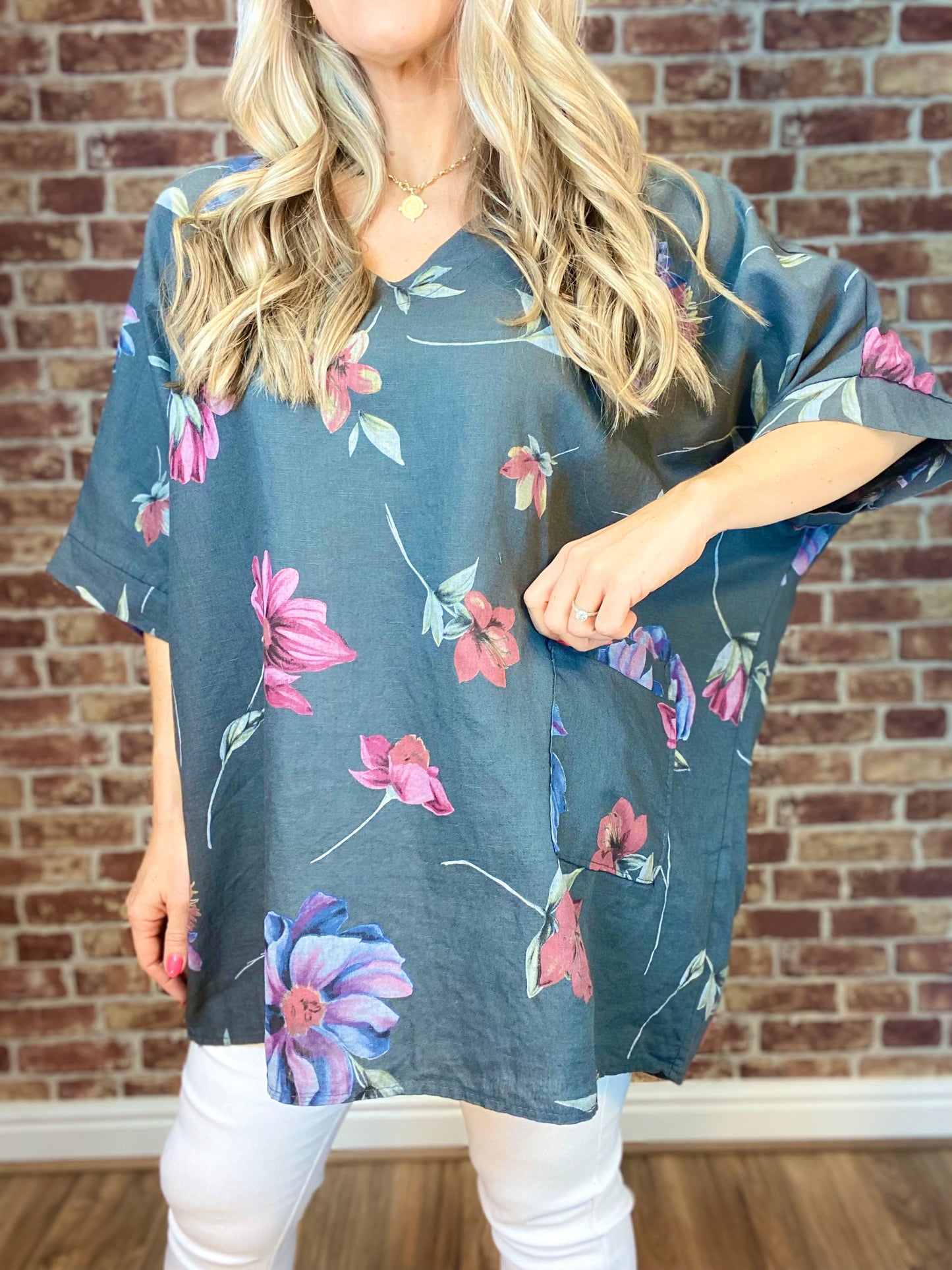 Petal Perfect Linen Top