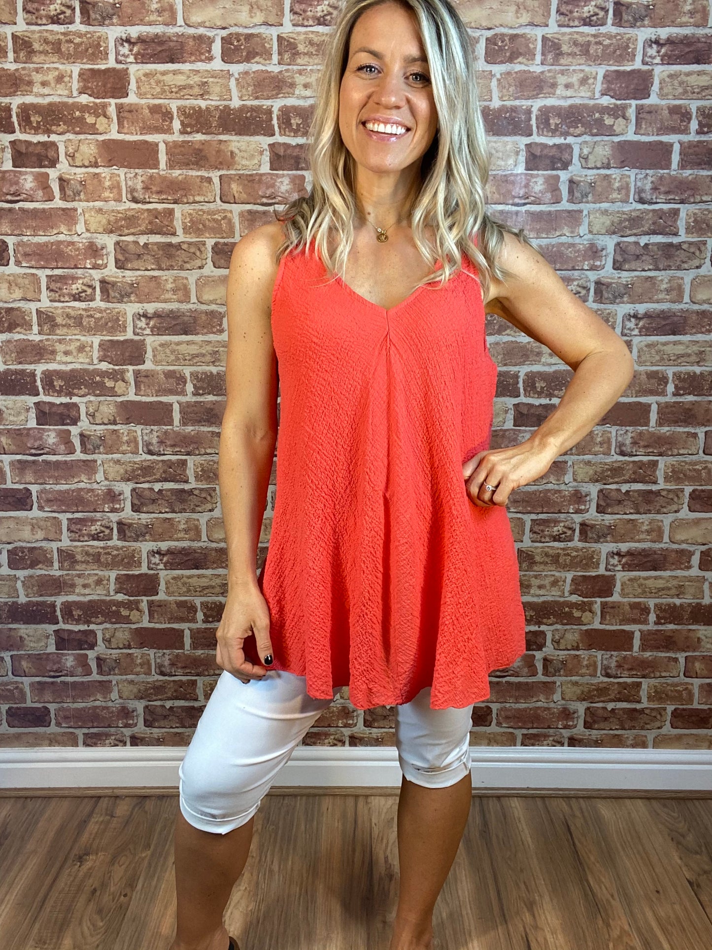 Crinkle Open Vest Top