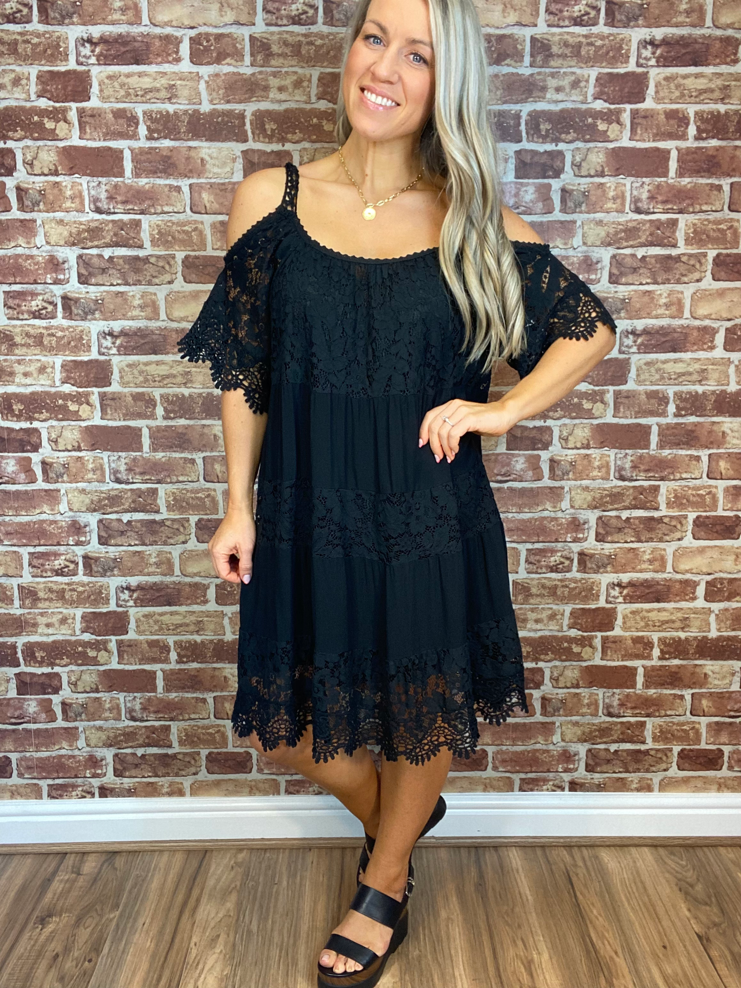 Lace Cold Shoulder Dress
