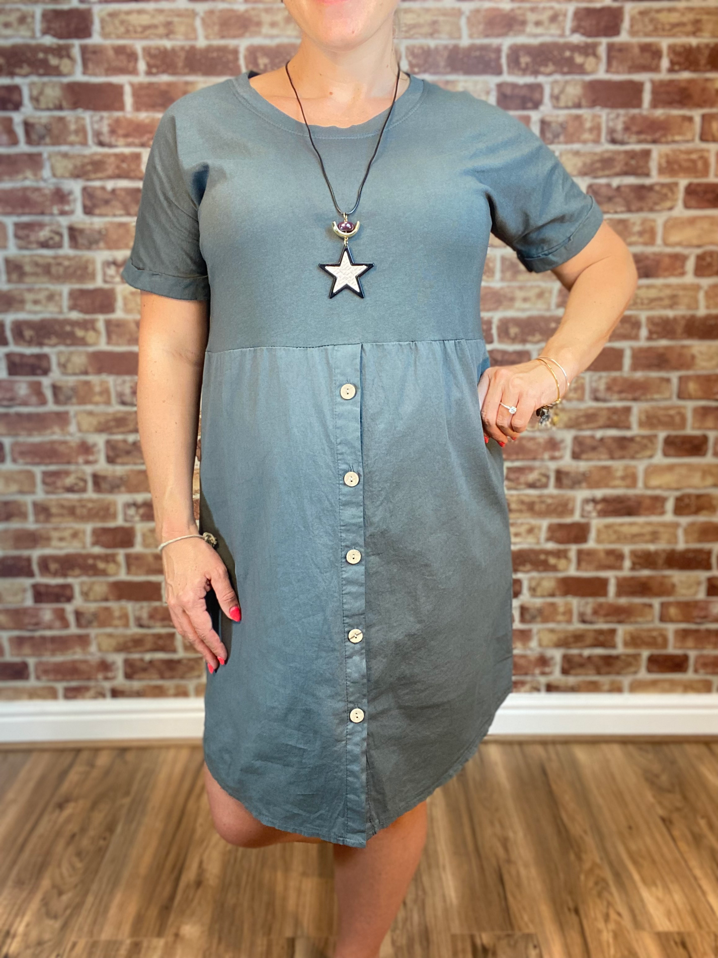 Button Up Front Dress