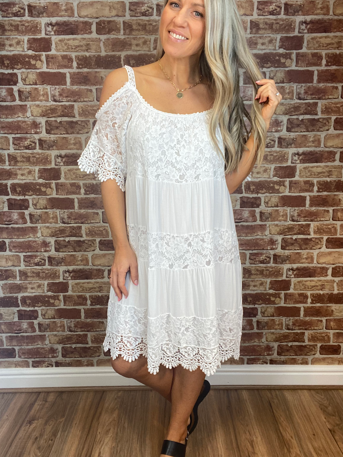Lace Cold Shoulder Dress