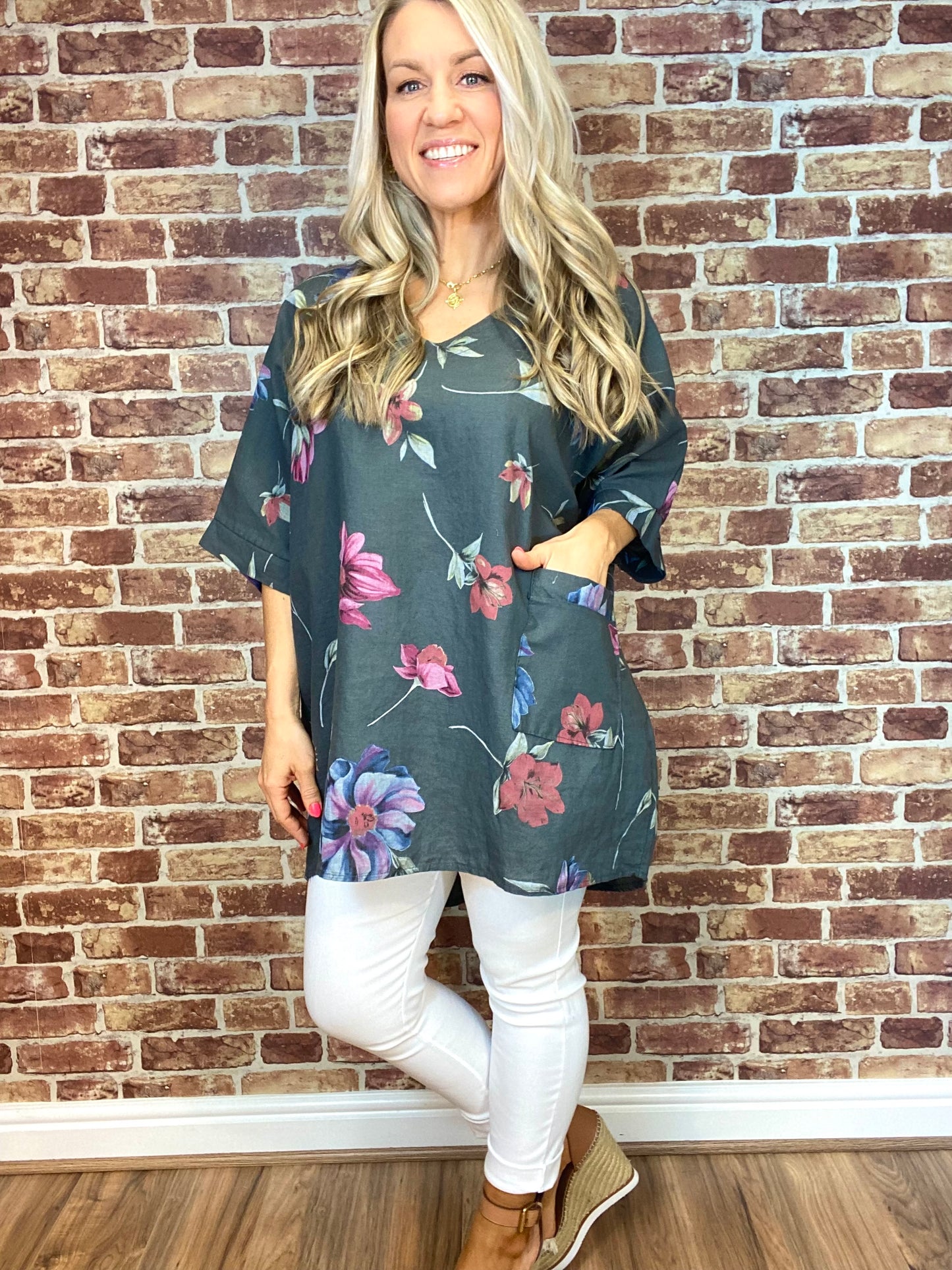 Petal Perfect Linen Top