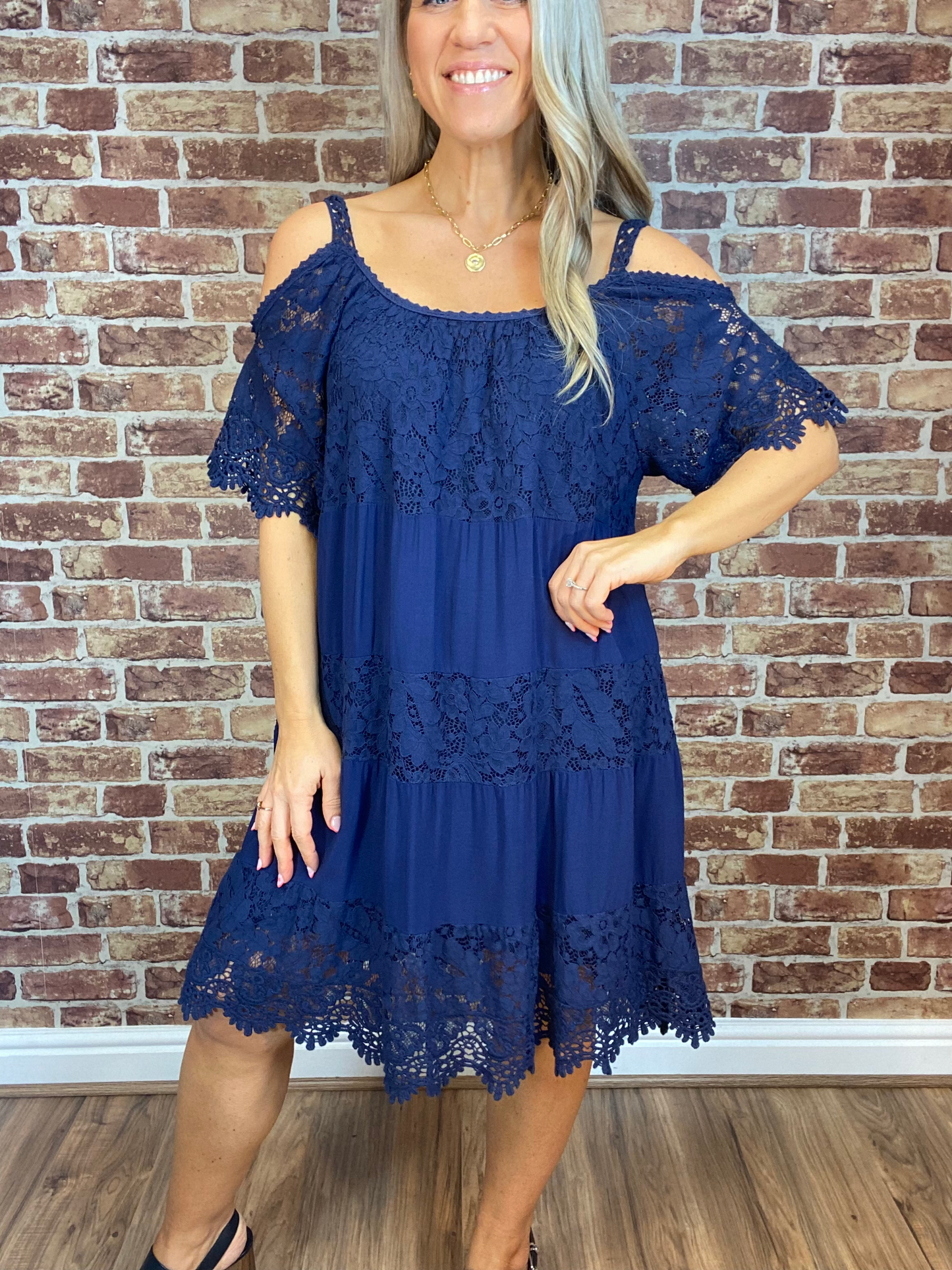 Lace Cold Shoulder Dress