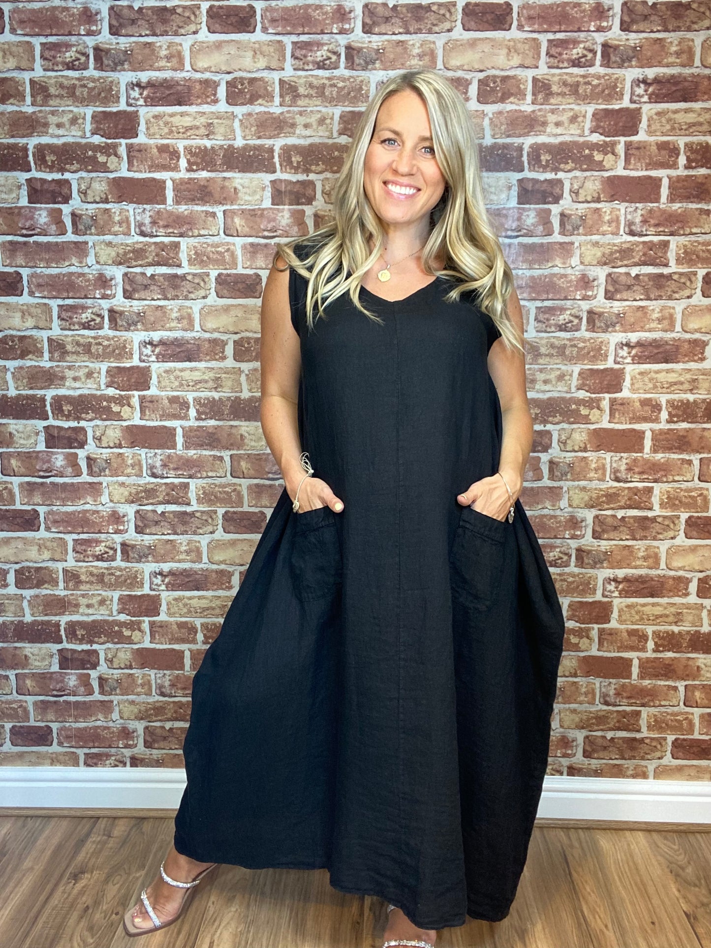 Linen Button Buddy Dress