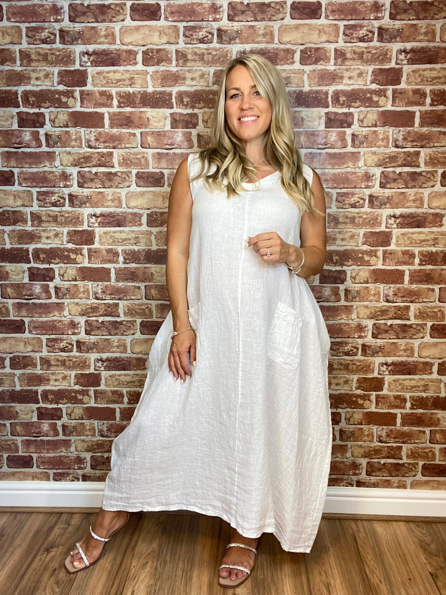 Linen Button Buddy Dress