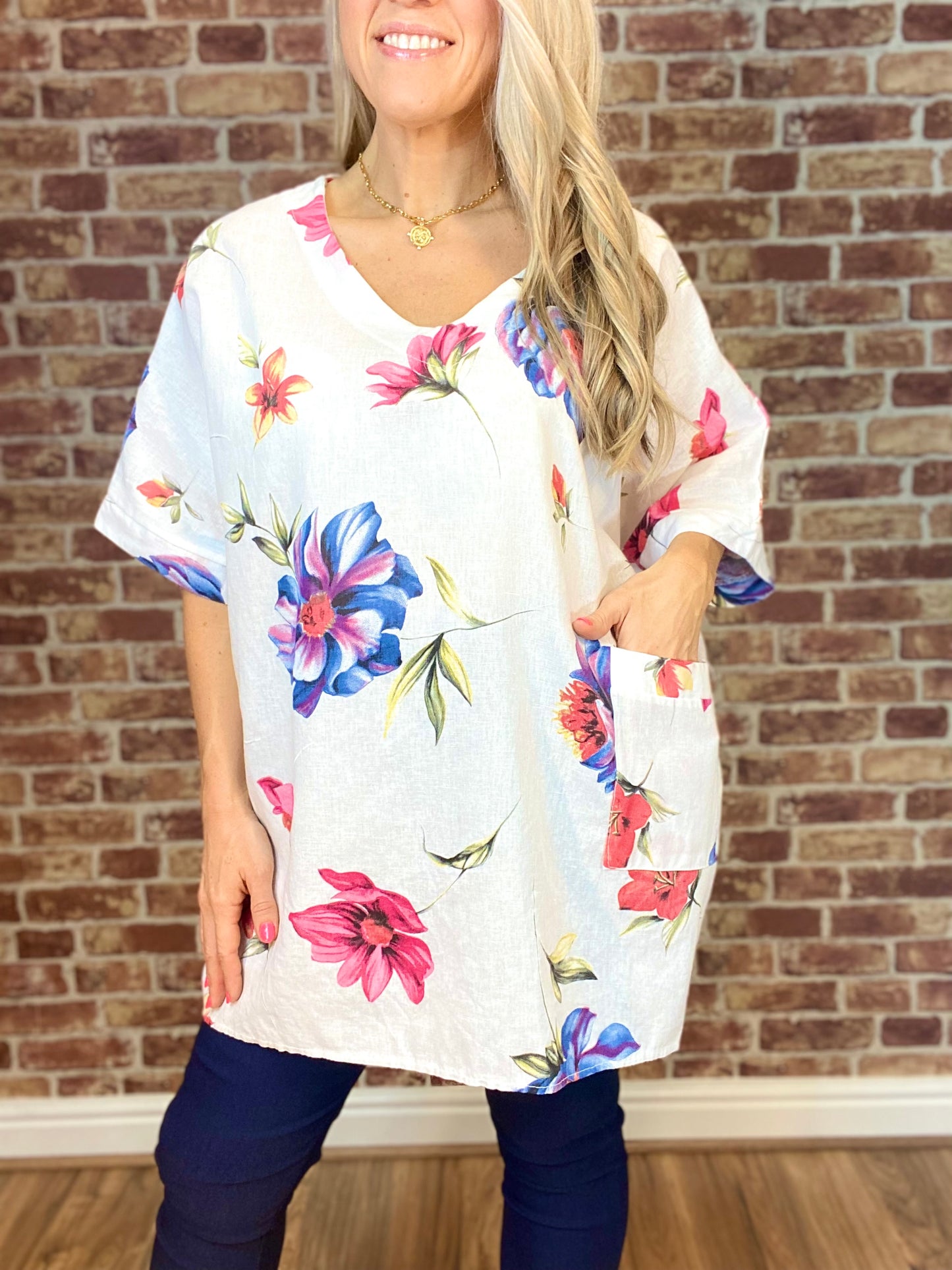 Petal Perfect Linen Top