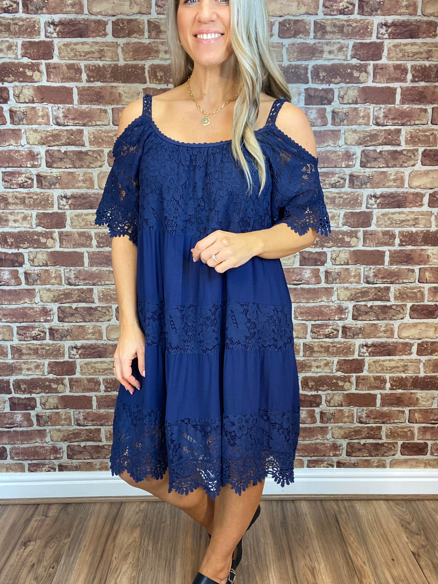 Lace Cold Shoulder Dress