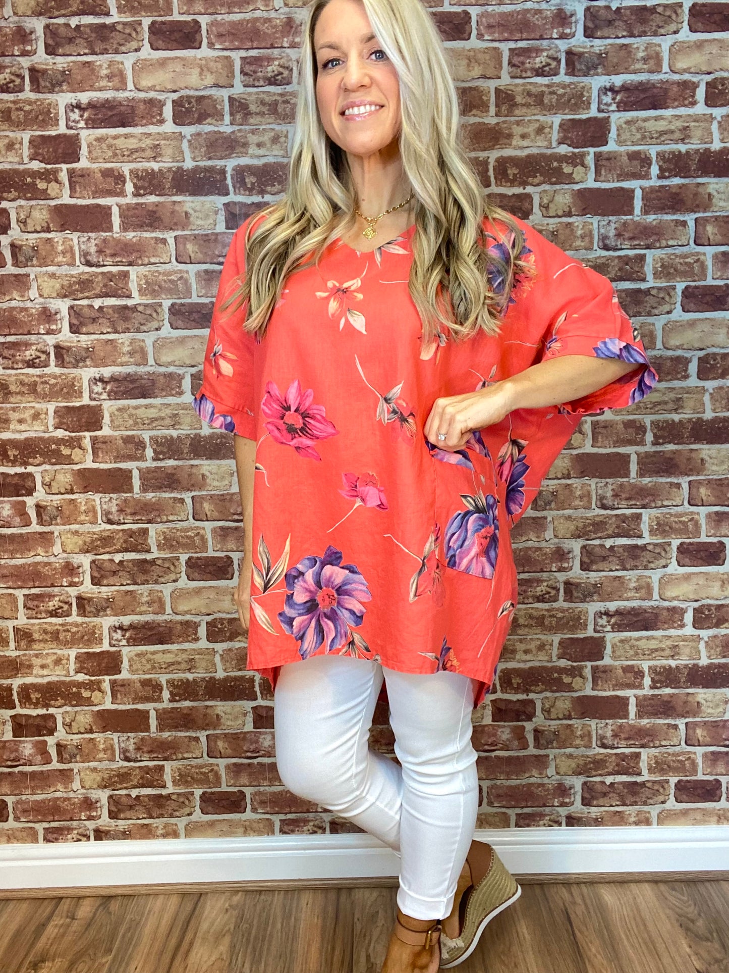 Petal Perfect Linen Top