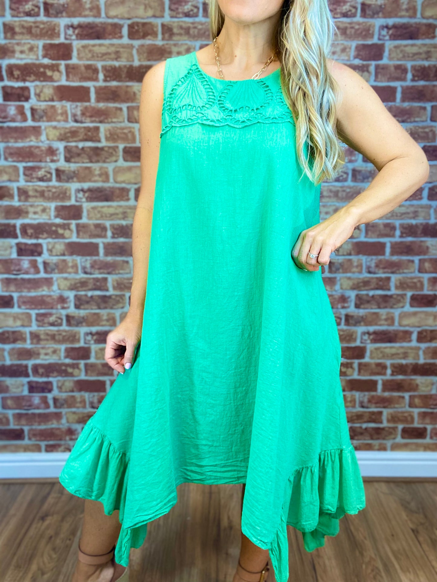 Heart Lace Linen Dress