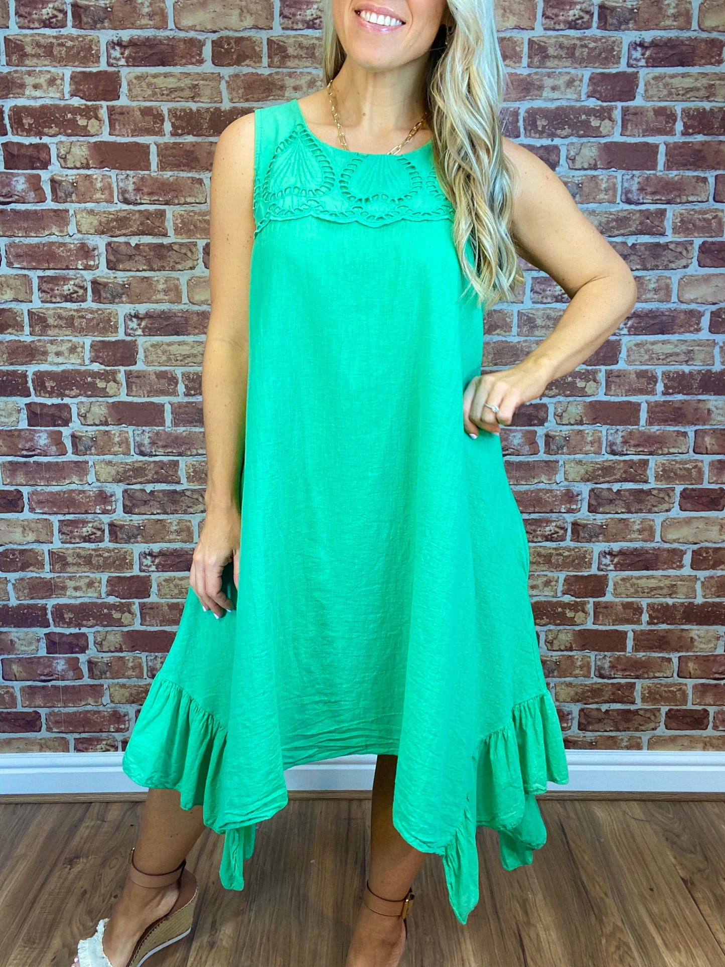 Heart Lace Linen Dress