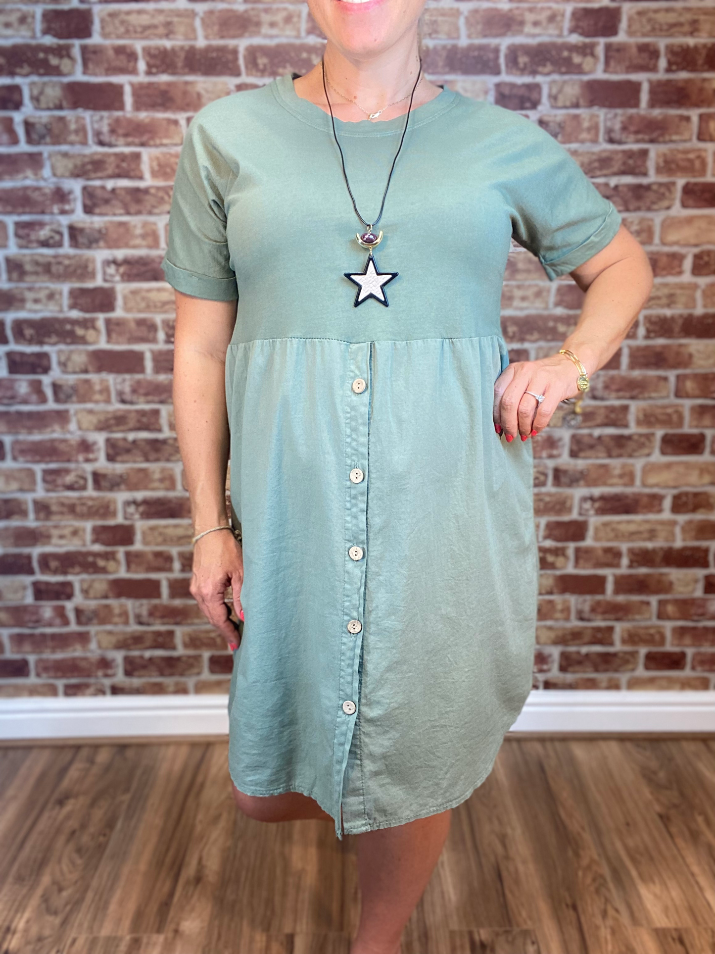 Button Up Front Dress