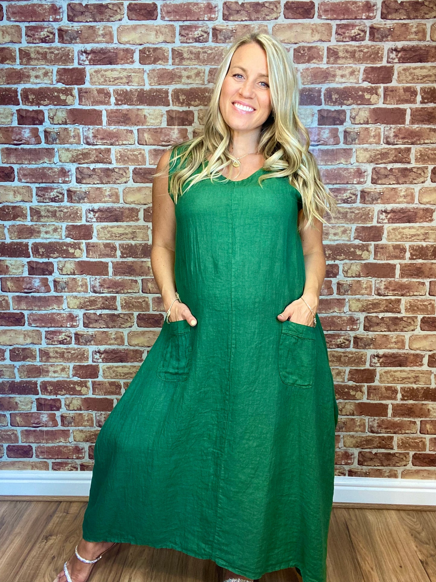 Linen Button Buddy Dress