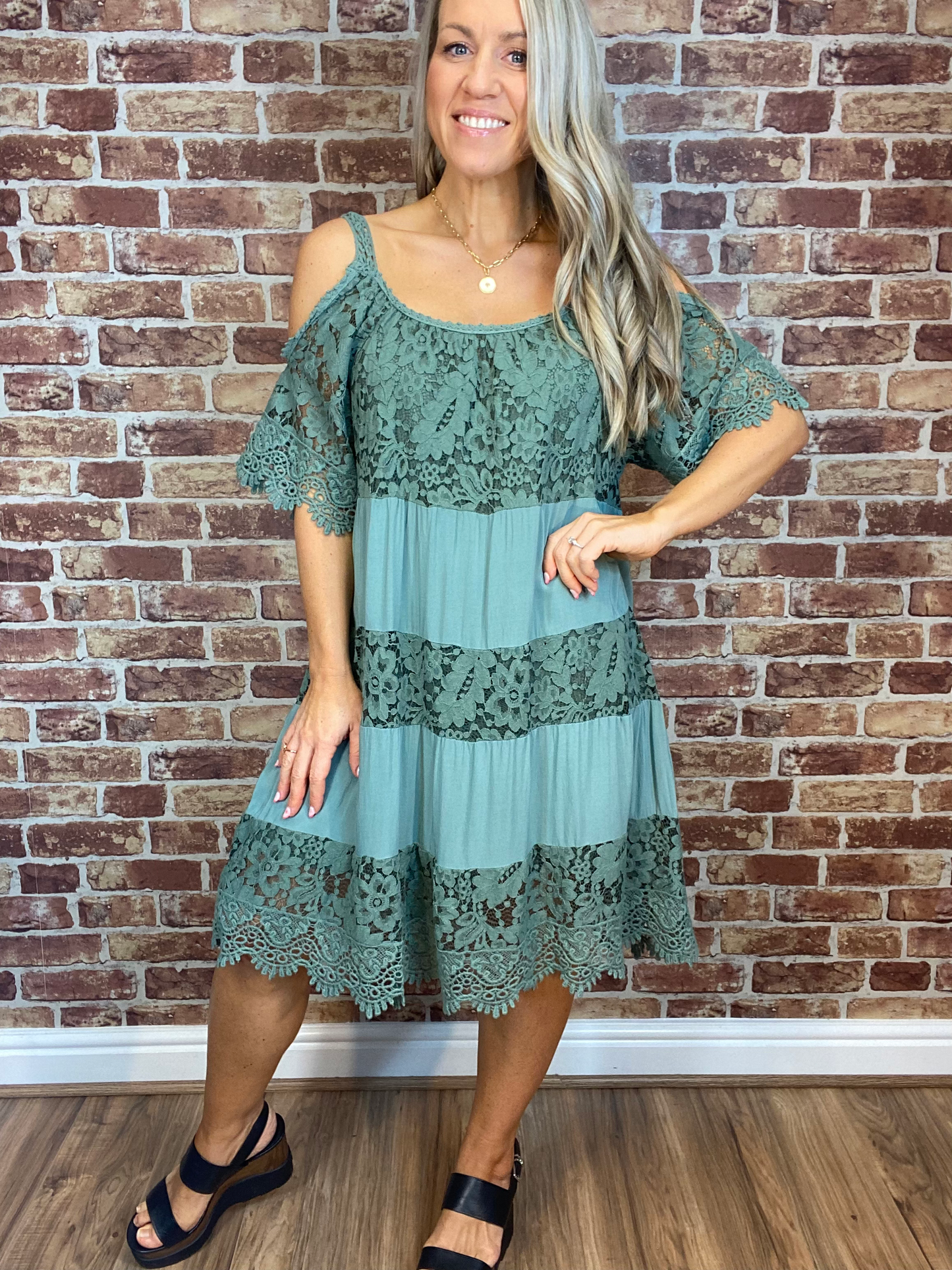 Lace Cold Shoulder Dress