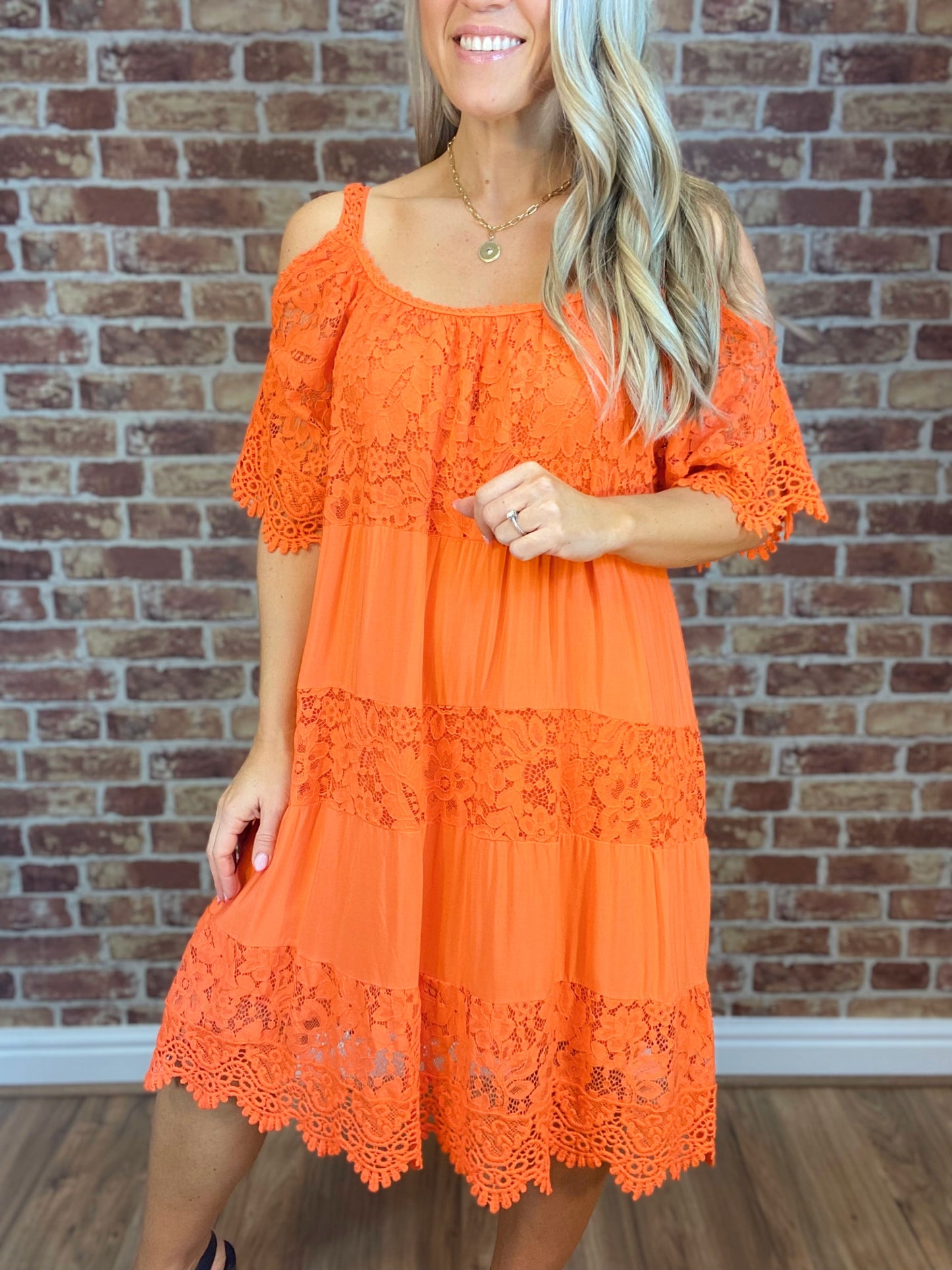 Lace Cold Shoulder Dress