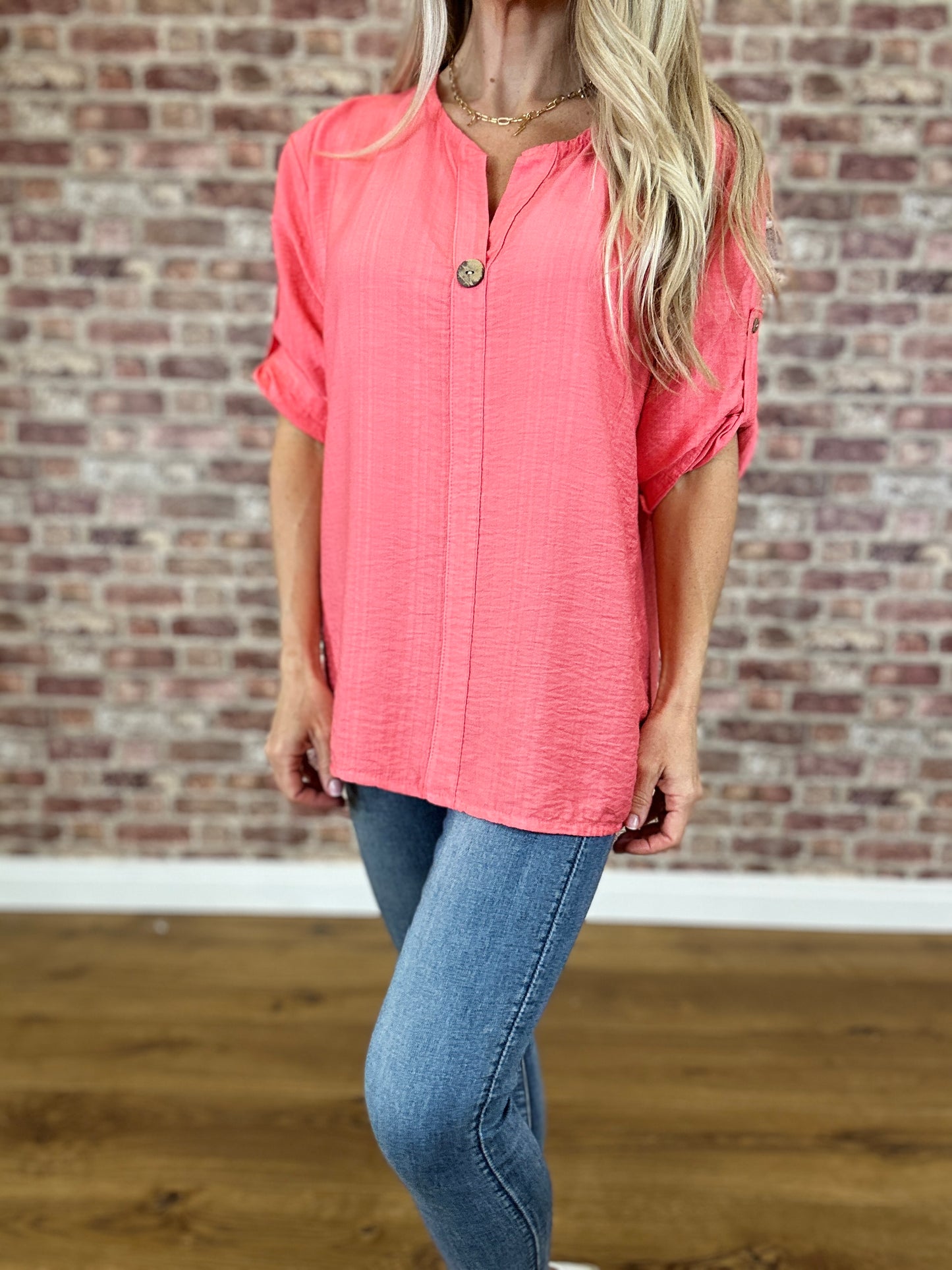 Sea Breeze Button Top