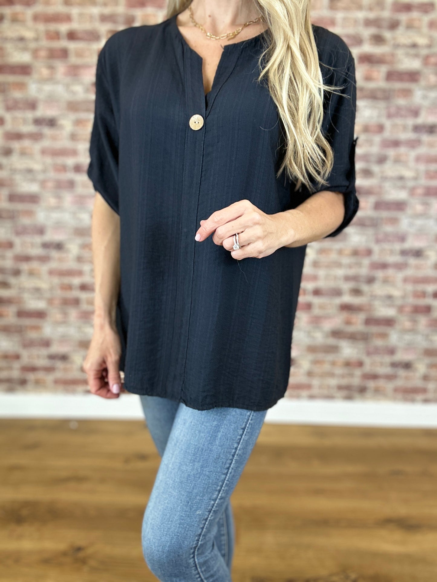 Sea Breeze Button Top