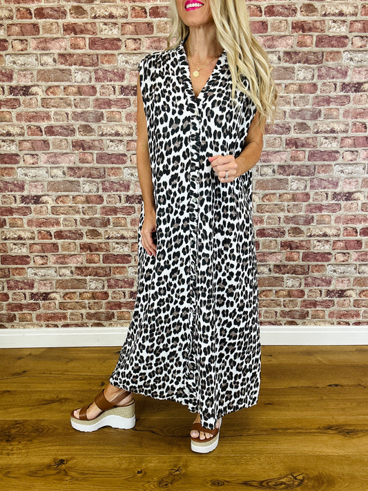 Madagascar Dress- Natural Leopard