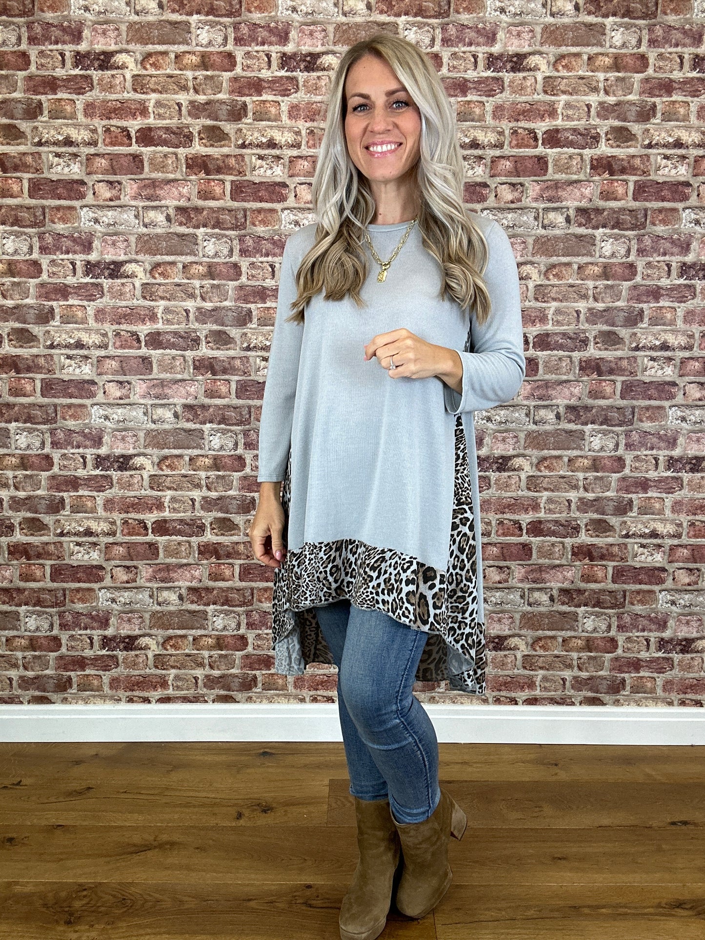 Leopard Flare Top