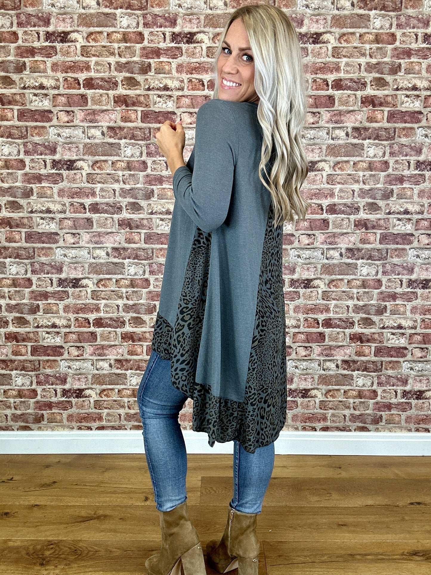 Leopard Flare Top