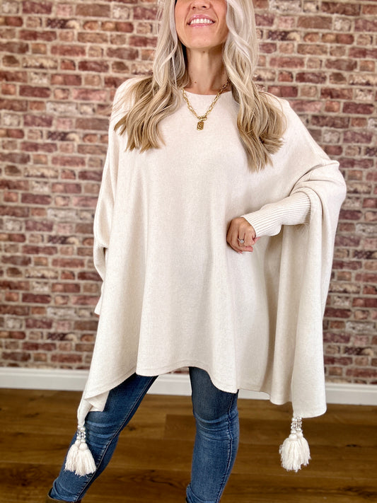 Miracle Tassel Modal Poncho