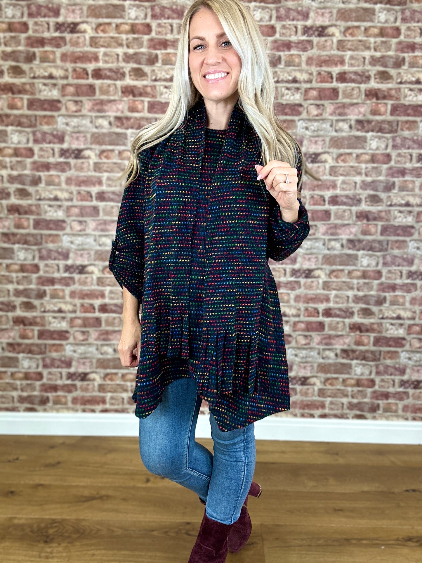 Colour Snuggle Top With Scarf