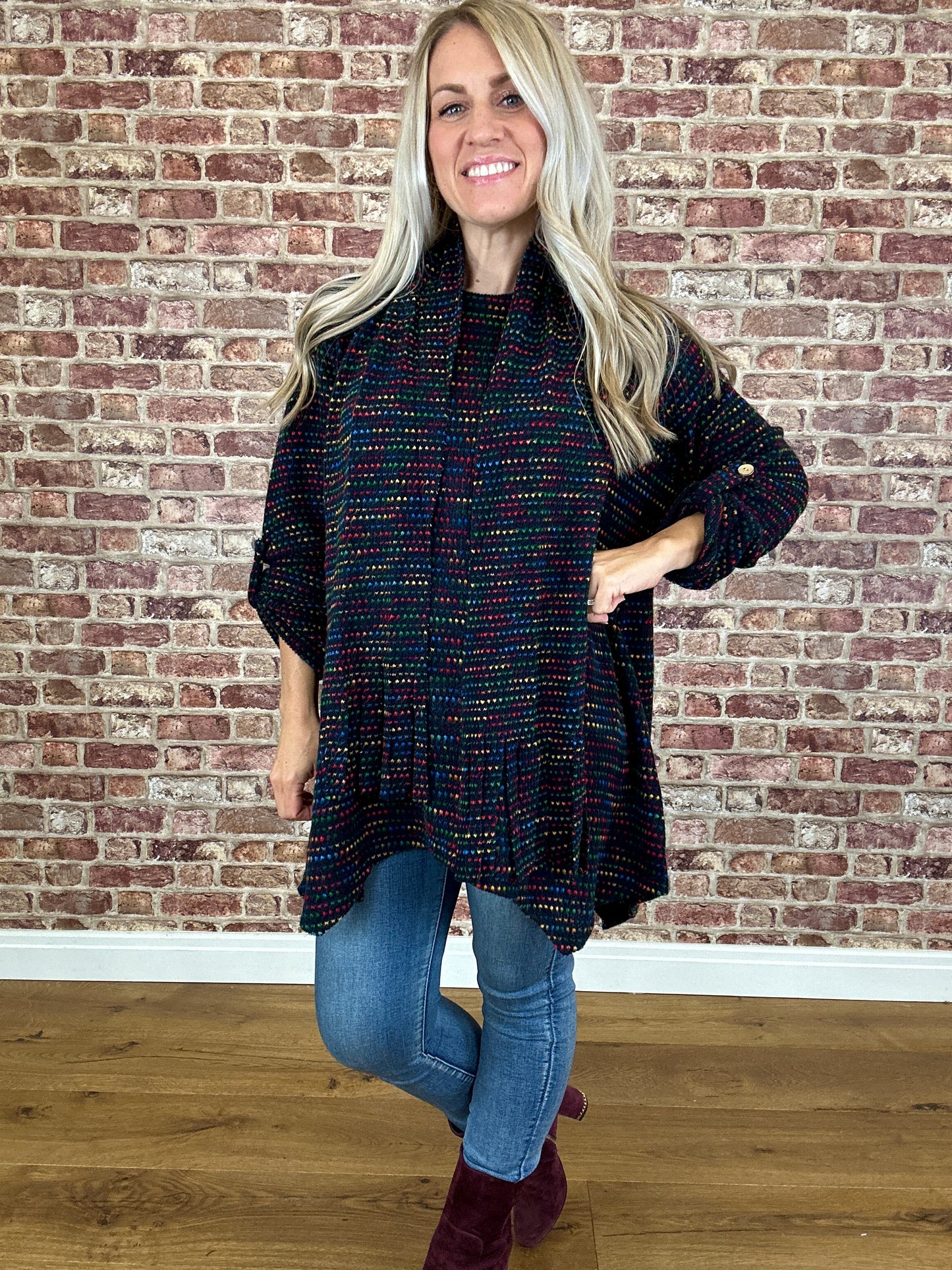 Colour Snuggle Top With Scarf