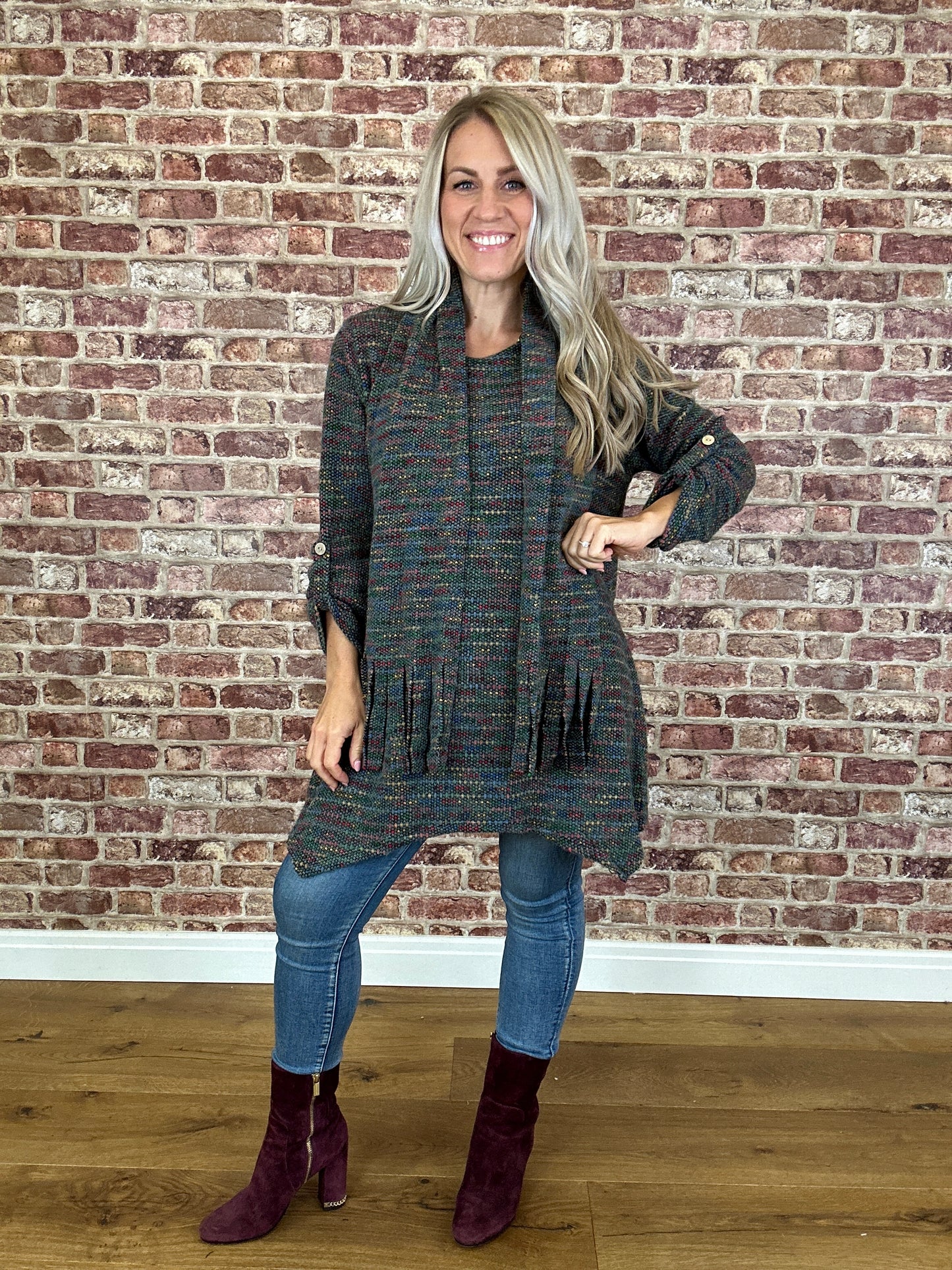 Colour Snuggle Top With Scarf