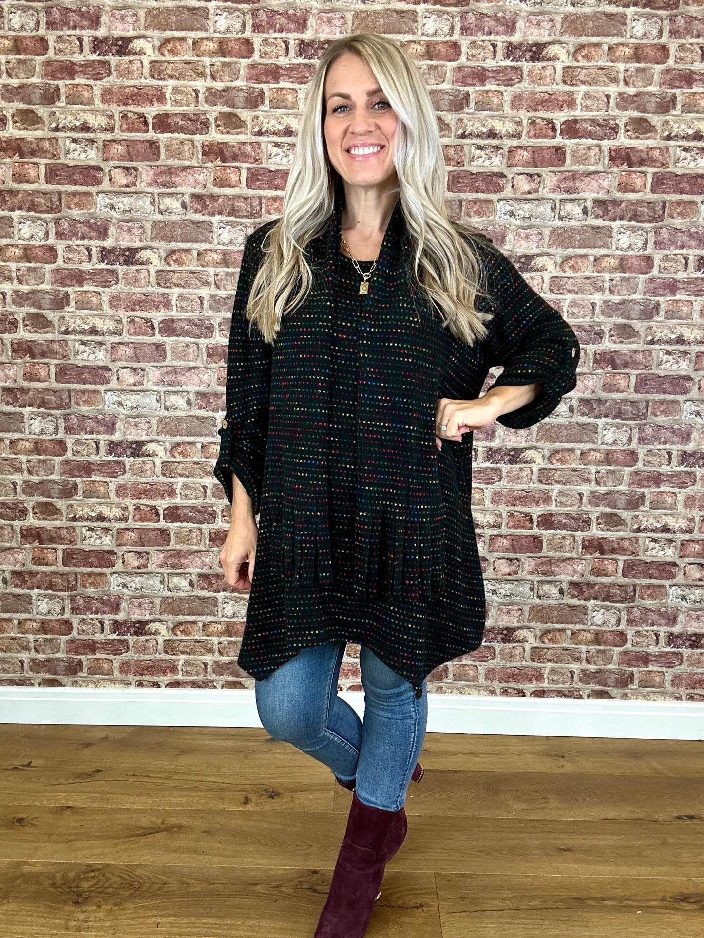 Colour Snuggle Top With Scarf