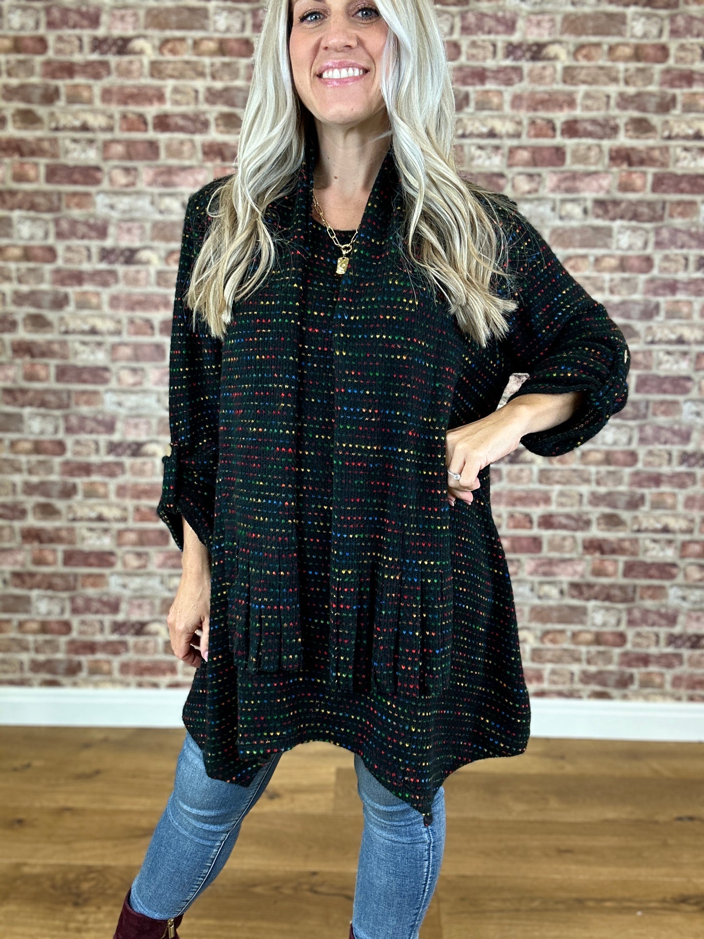 Colour Snuggle Top With Scarf