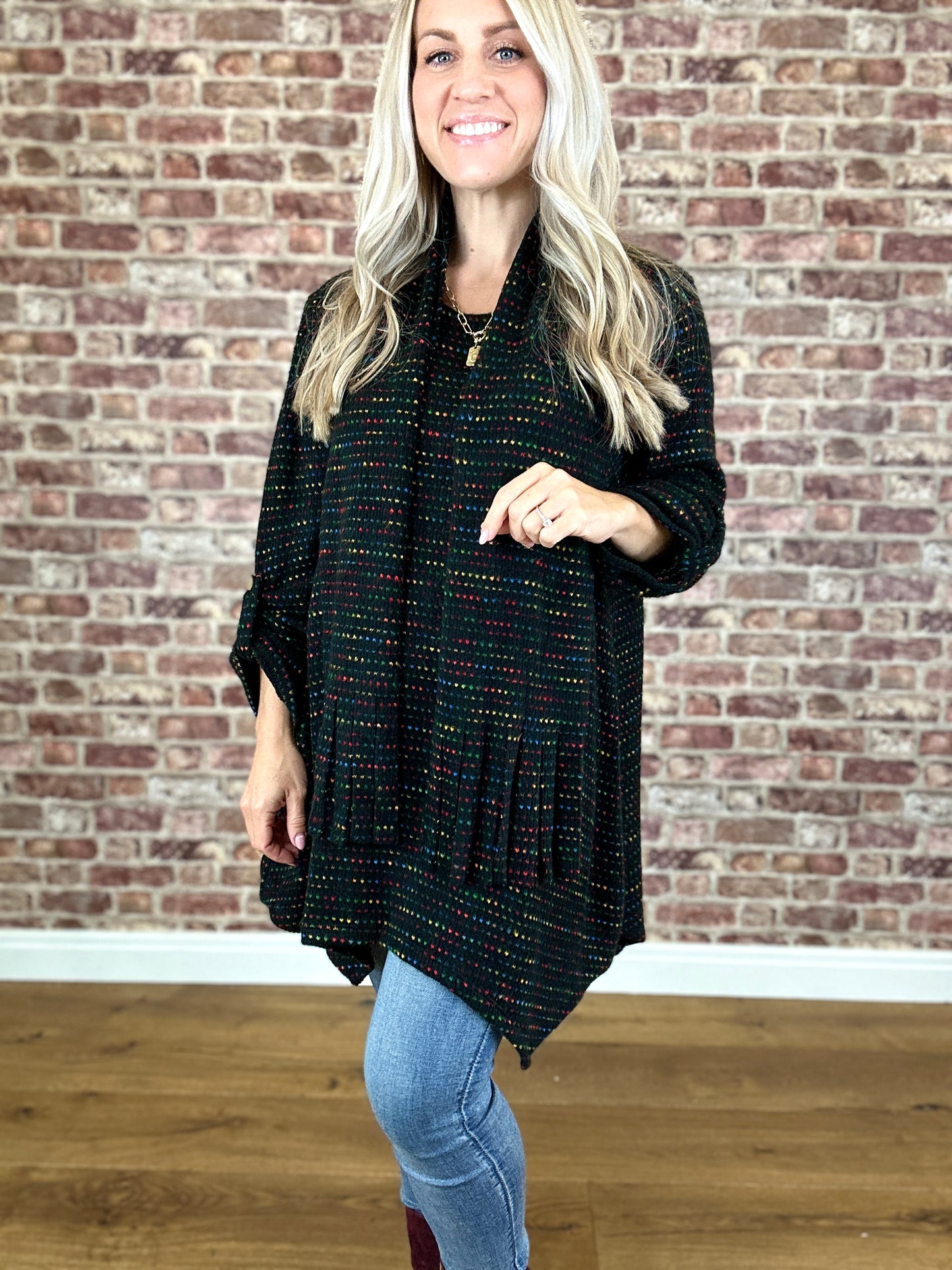 Colour Snuggle Top With Scarf