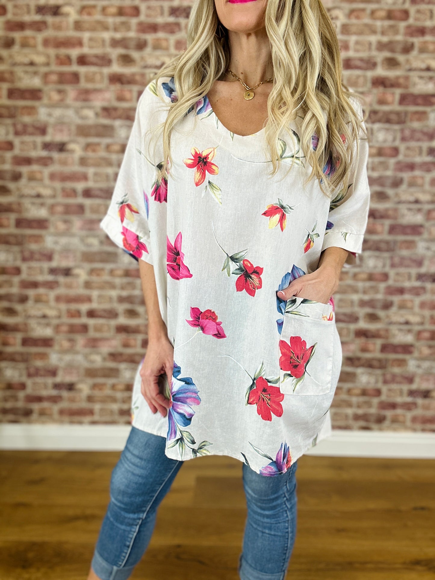 Petal Perfect Italian Linen Top