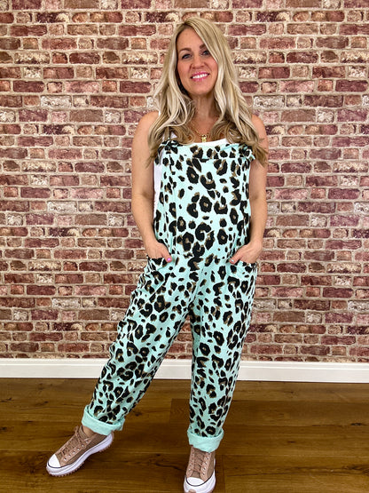 Leopard Jersey Dungaree
