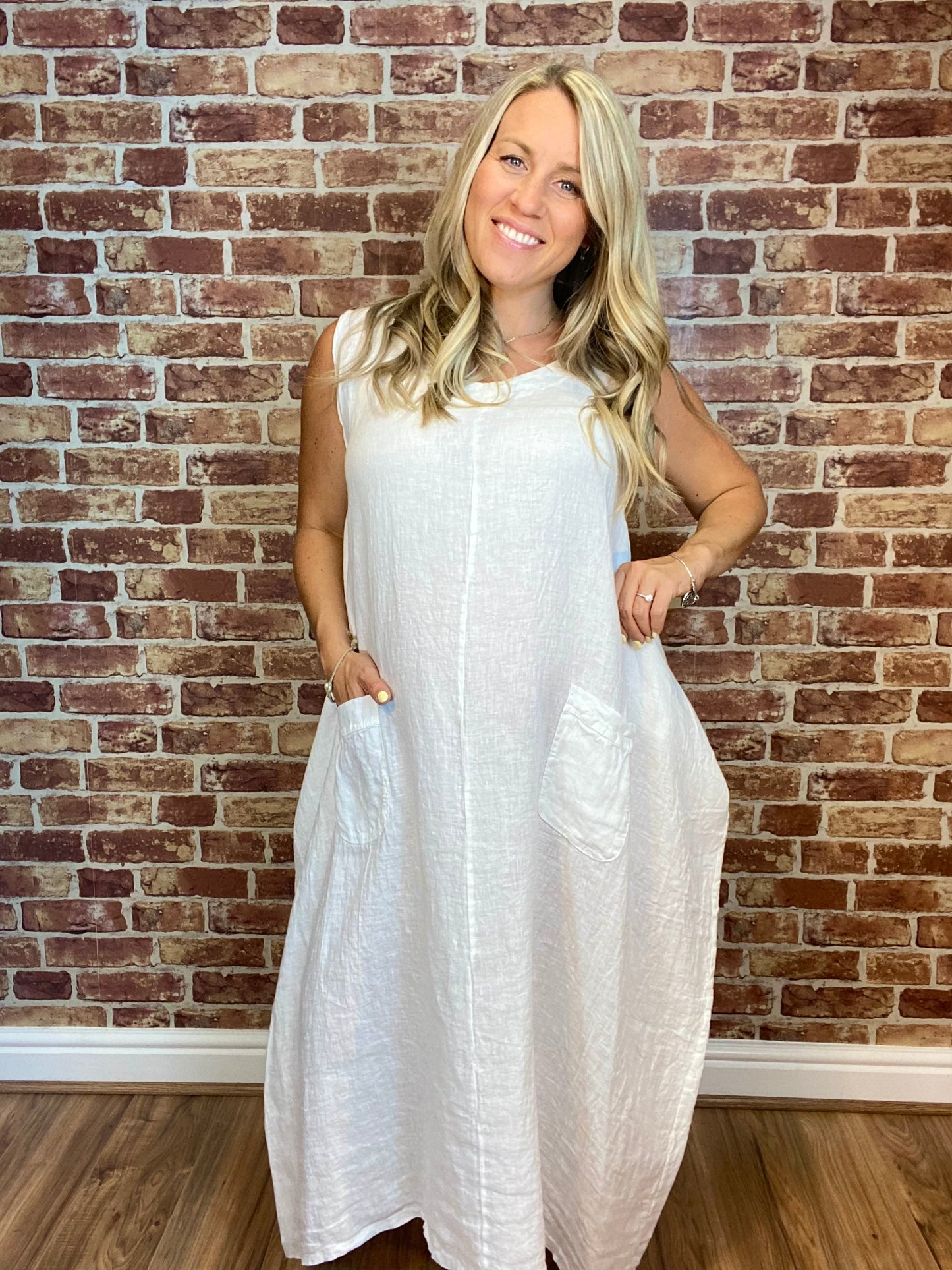 Linen Button Buddy Dress