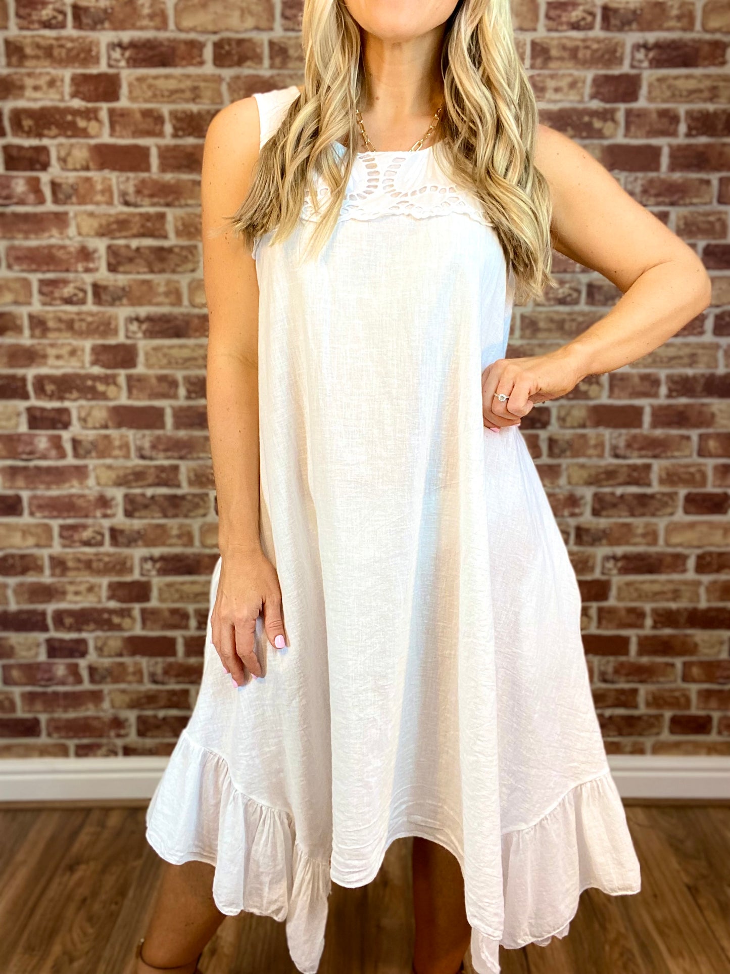 Heart Lace Linen Dress