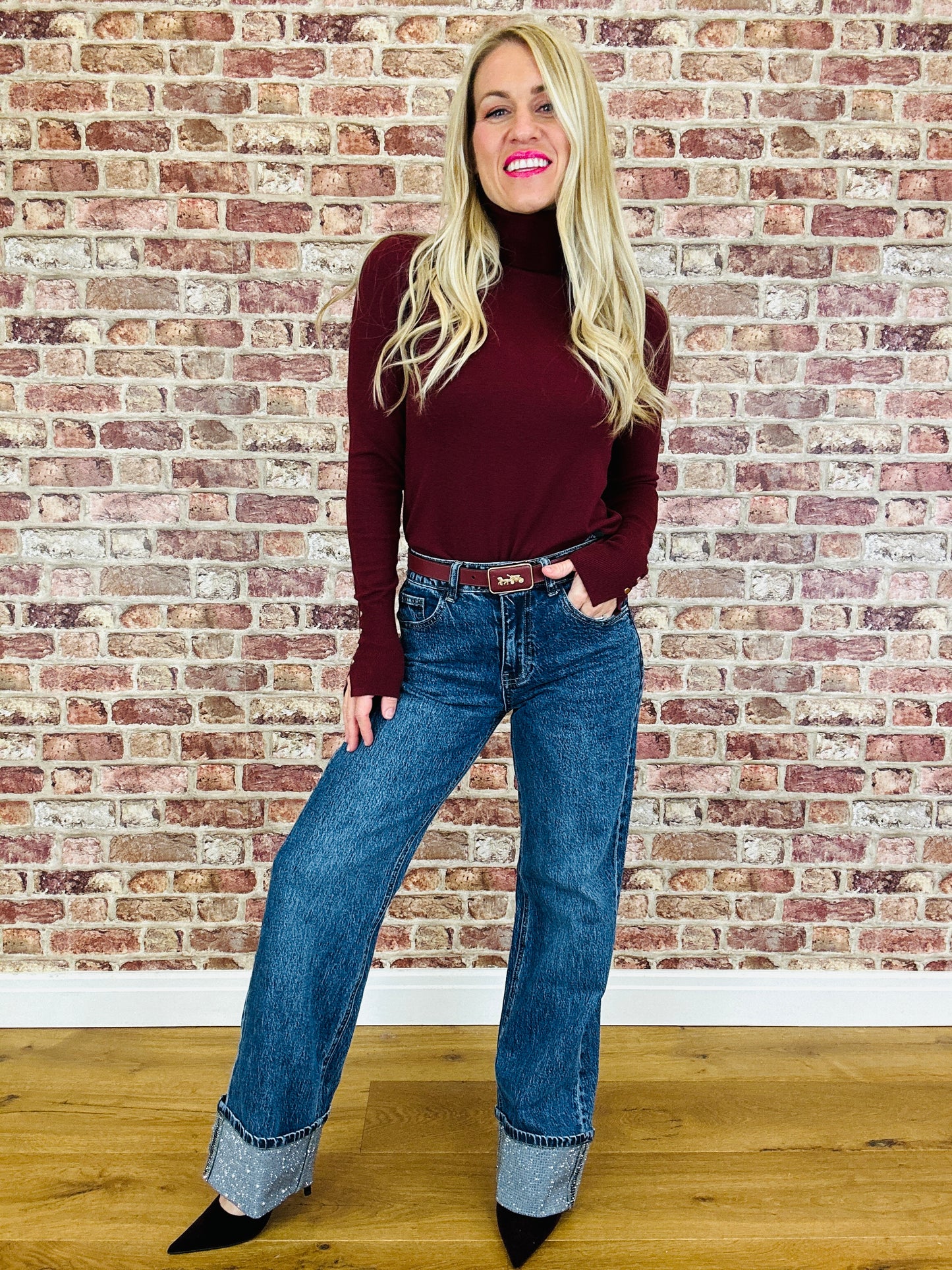 Belvia Sparkle Hem Jeans