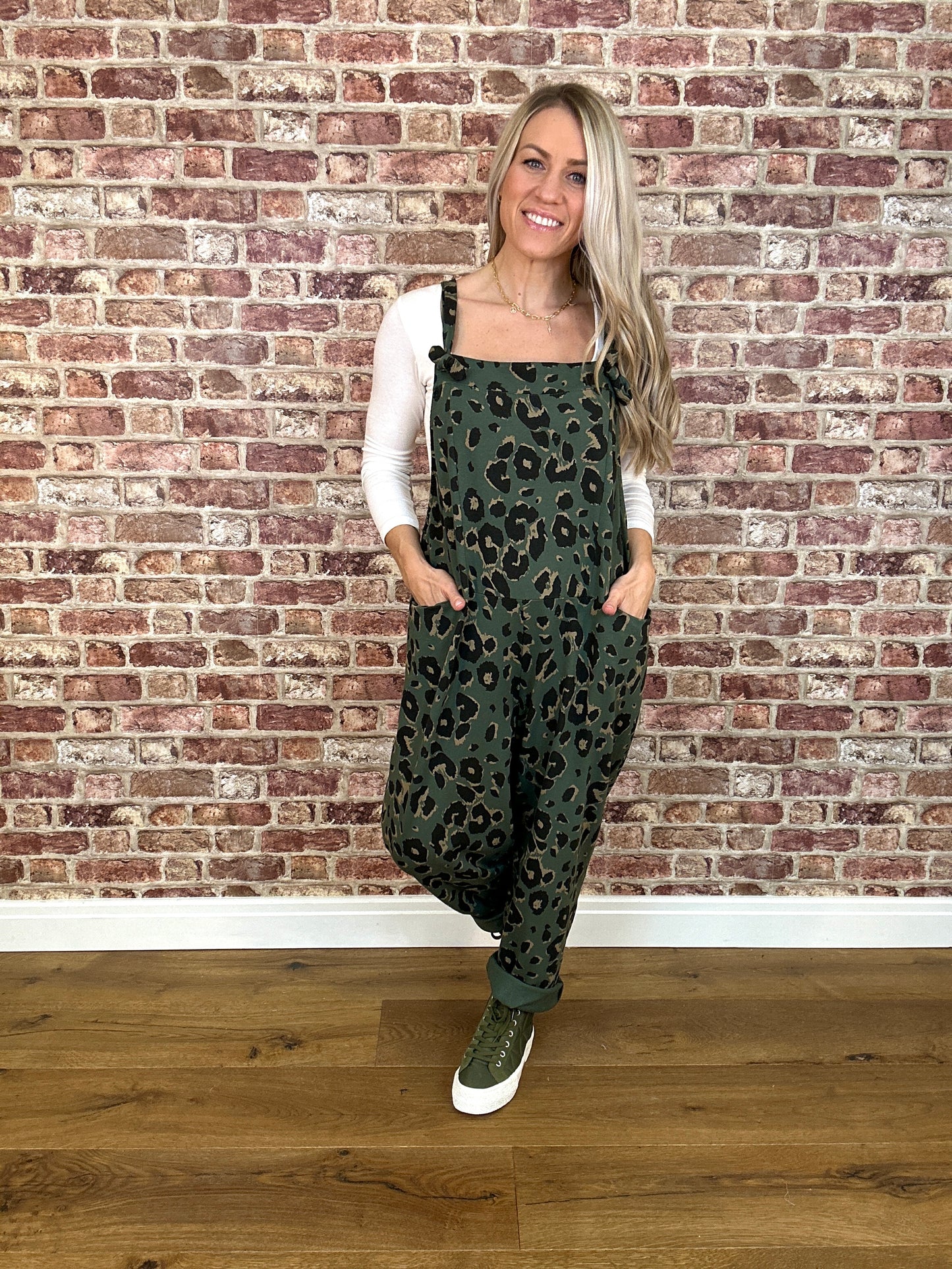 Leopard Jersey Dungaree