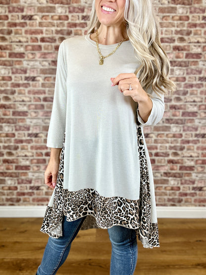 Leopard Flare Top