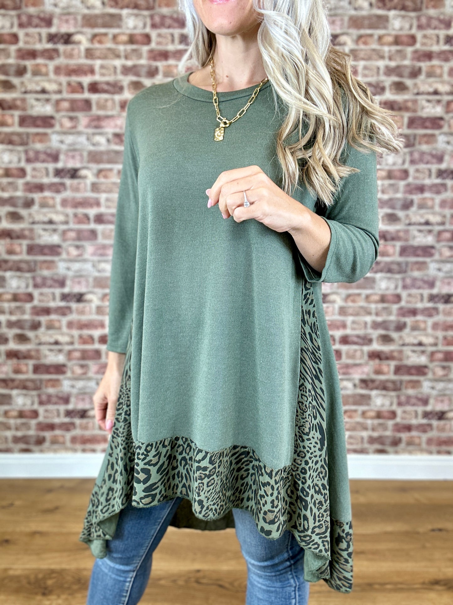 Leopard Flare Top