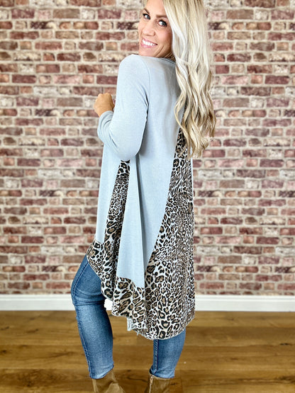 Leopard Flare Top