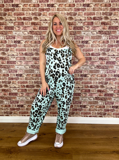 Leopard Jersey Dungaree