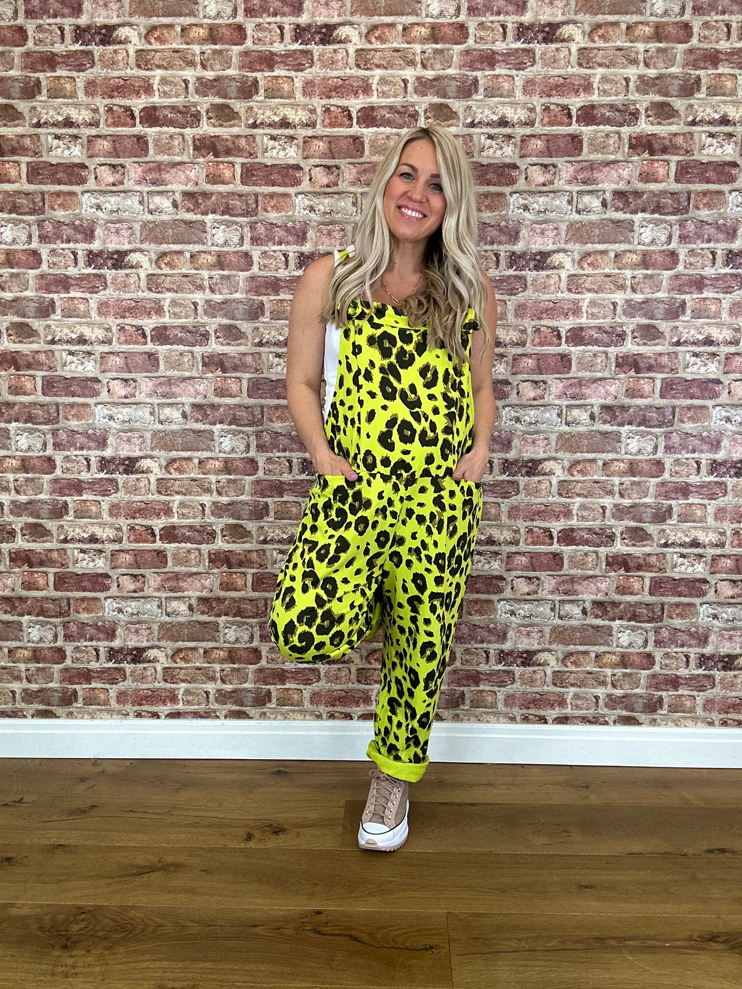 Leopard Jersey Dungaree