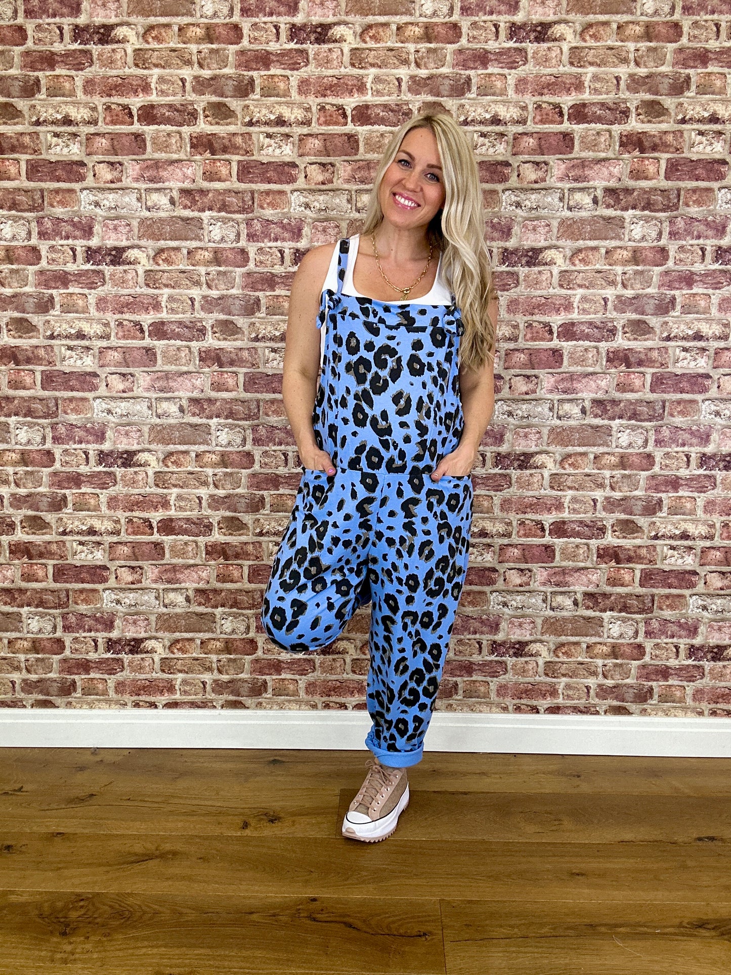 Leopard Jersey Dungaree