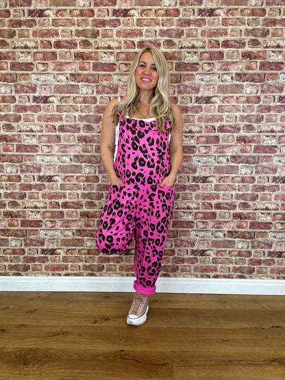 Leopard Jersey Dungaree