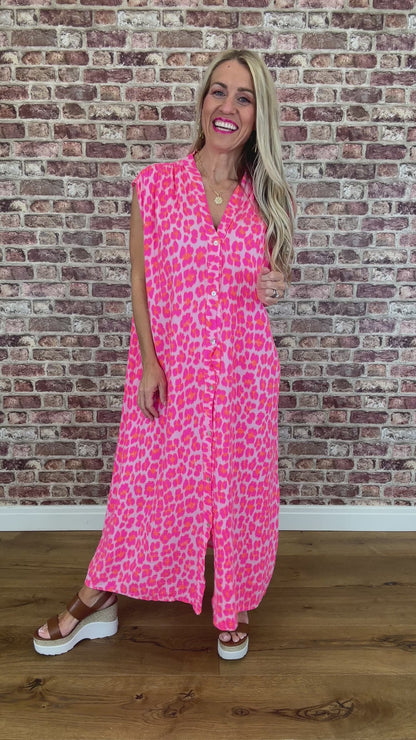 Madagascar Dress- Neon Pink
