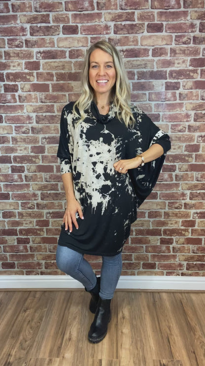 Snood Tunic Top- Splash Print