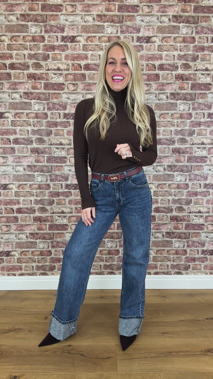 Belvia Sparkle Hem Jeans